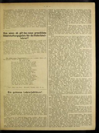 Von wann ab gilt das neue preußische Staatshaftungsgesetz für die Volksschullehrer?