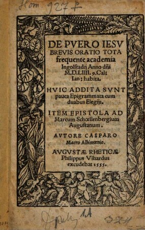 De pvero Iesv brevis oratio