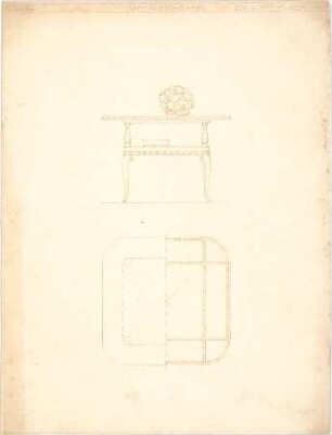 Bertsch, Karl; Möbelentwürfe - Tisch (Ansicht, Teilansichten)
