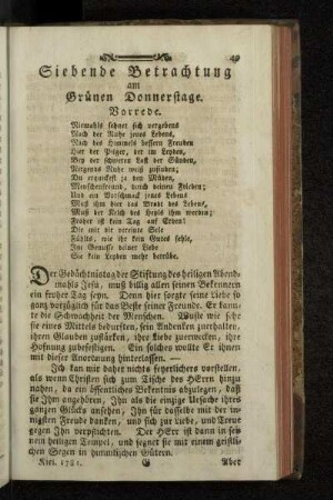 Siebende Betrachtung am Grünen Donnerstage.
