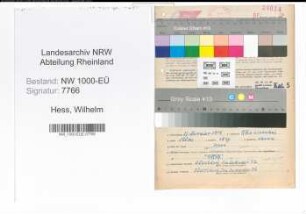 Entnazifizierung Wilhelm Hess, geb. 21.11.1914 (Kriminalbeamter)