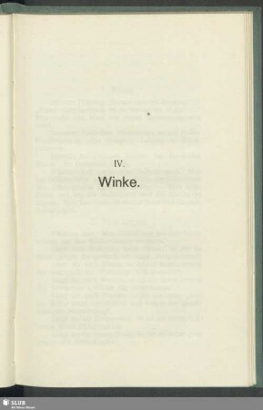 IV. Winke