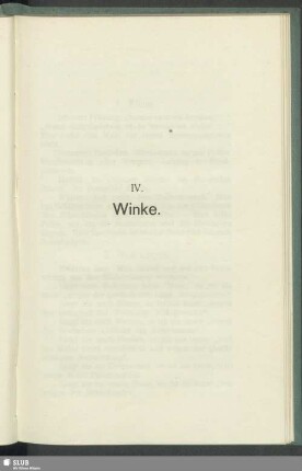 IV. Winke