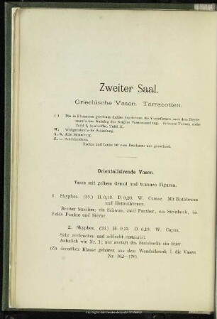 Zweiter Saal. Griechische Vasen. Terracotten