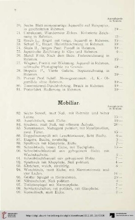 Mobiliar (Nr. 82-134)