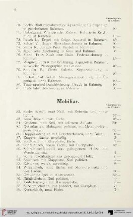 Mobiliar (Nr. 82-134)