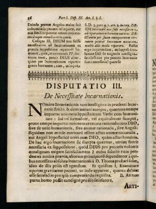 36-63, Disputatio III. De Necessitate Incarnationis.