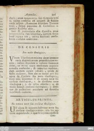 De Censuris Seu notis theologicis.