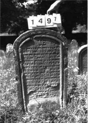Grabstein 1491 (Index: 100097993) Maße HxBxT: 103x61x13 cm: Grabstein 1491