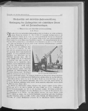 Mechanische und elektrische Hafenausrüstung. Versorgung des Hafengebiets mit elektrischen Strom und mit Fernmeldeanlagen.