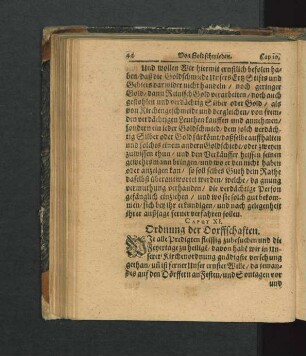 Caput XI. Ordnung der Dorffschaften.