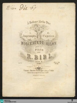 Morceaux de salon pour le piano : oeuvre 8