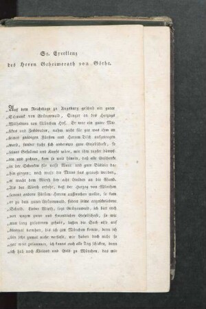 Sr. Excellenz des Herrn Geheimerath von Göthe