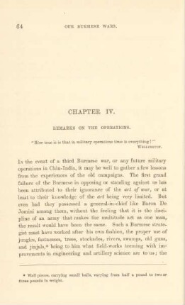 Chapter IV. Remarks on the operations