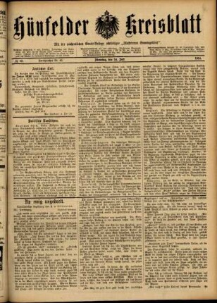 Ausgabe vom Dienstag, den 14. Juli 1914.