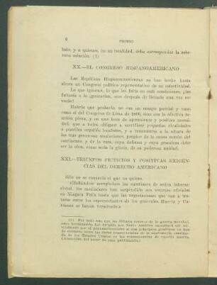 XXI. - Triunfos ficticios y positivas exigencias del derecho americano