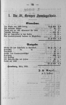 1. Die St. Georger Sonntagsschule.