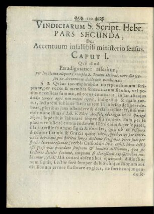 Vindiciarum S. Script. Hebr. Pars Secunda, De Accentuum infallibili ministerio sensus