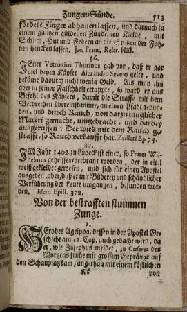 Von der bestrafften stummen Zunge.