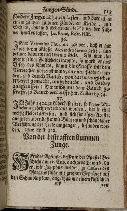 Von der bestrafften stummen Zunge.