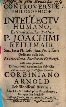 Controversiae philos. de intellectu humano