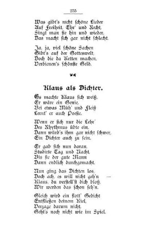 Klaus als Dichter