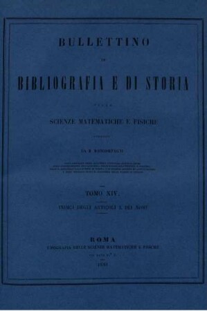 Tomo XIV. Indici degli articoli e dei nomi.