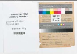 Entnazifizierung Willy Stoecker , geb. 16.03.1899 (Bauingenieur)