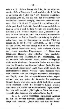 B II. c) Verhältnis der mathematischen Logik zur tradionellen (aristotelischen) Logik.