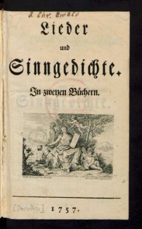 Lieder und Sinngedichte : In zweyen Büchern