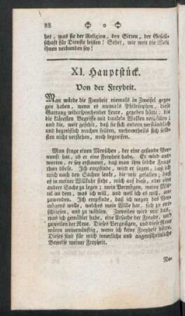 XI. Hauptstück. Von der Freyheit