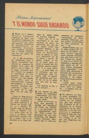 Y el mundo sigue andando : Política internacional