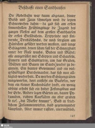 Beschaffe einen Sandhaufen