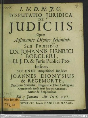 Disputatio Iuridica De Iudiciis