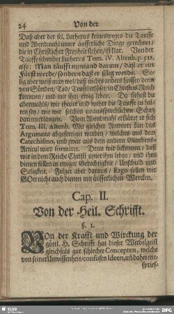 Cap. II. Von der Heil. Schrifft