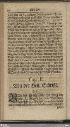 Cap. II. Von der Heil. Schrifft