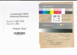 Entnazifizierung Aloys Poepelt , geb. 05.10.1899 (Dentist)