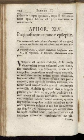 Aphor XLV. Prognosticon curandæ epilepsiæ. - Aphor LIV. De corporis proceritate.