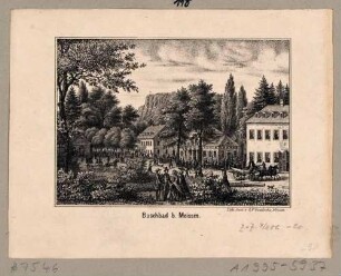Die Kaltwasser-Heilanstalt Buschbad (Meißen-Buschbad) unterhalb des Götterfelsens im Triebischtal südwestlich von Meißen