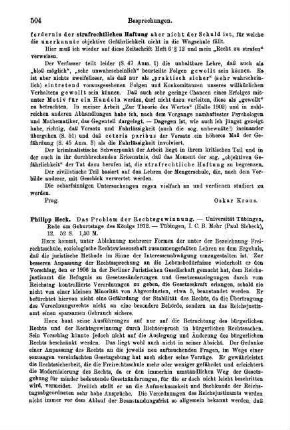 504-505, Philipp Heck. Das Problem der Rechtsgewinnung. 1912