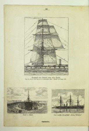 Großmast einer Corvette unter allen Segeln