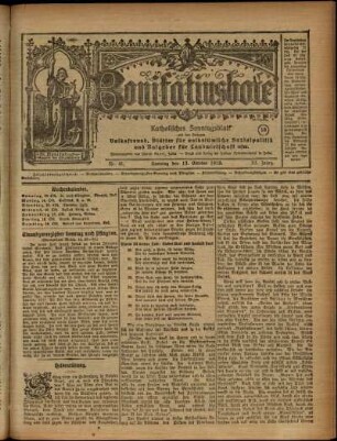 Ausgabe vom Sonntag, den 13. Oktober 1918.