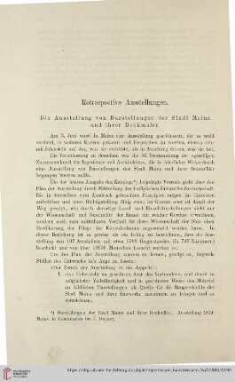 Retrospective Ausstellungen