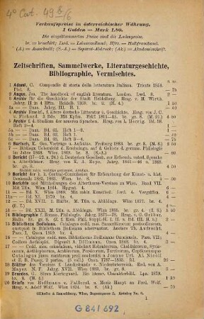 Antiquariats-Kataloge : Katalog ... des Antiquarischen Bücherlagers von Gilhofer & Ranschburg, Buchhandlung und Antiquariat, 6