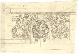 Pfann, Paul; Aschaffenburg; Ludwigsbrunnen - Relief, Schmalseite (Ansicht)