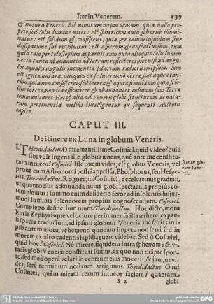 Caput III. De itinere ex Luna in globum Veneris.