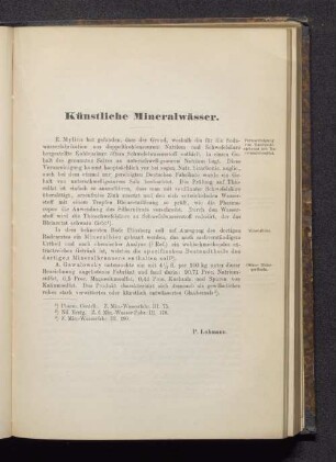 Künstliche Mineralwässer