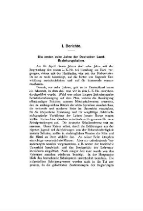 Die ersten zehn Jahre der Deutschen Land-Erziehungsheime