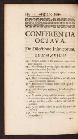 Conferentia Octava. De Dilectione Inimicorum