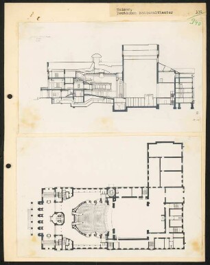 Hoftheater, Weimar: Grundriss und Längsschnitt